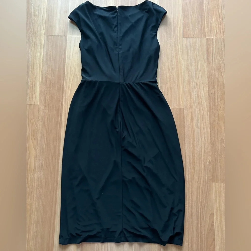 CATO Elegant Black Draped Sleeveless Dress Size 6